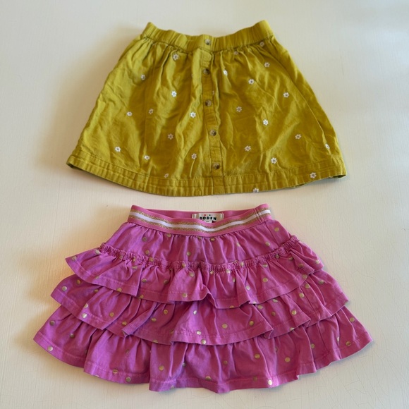 Mini Boden Other - Mini Boden Girl’s Bundle 8-9Y Pink Ruffle Skort & Yellow Embroidered Skirt
